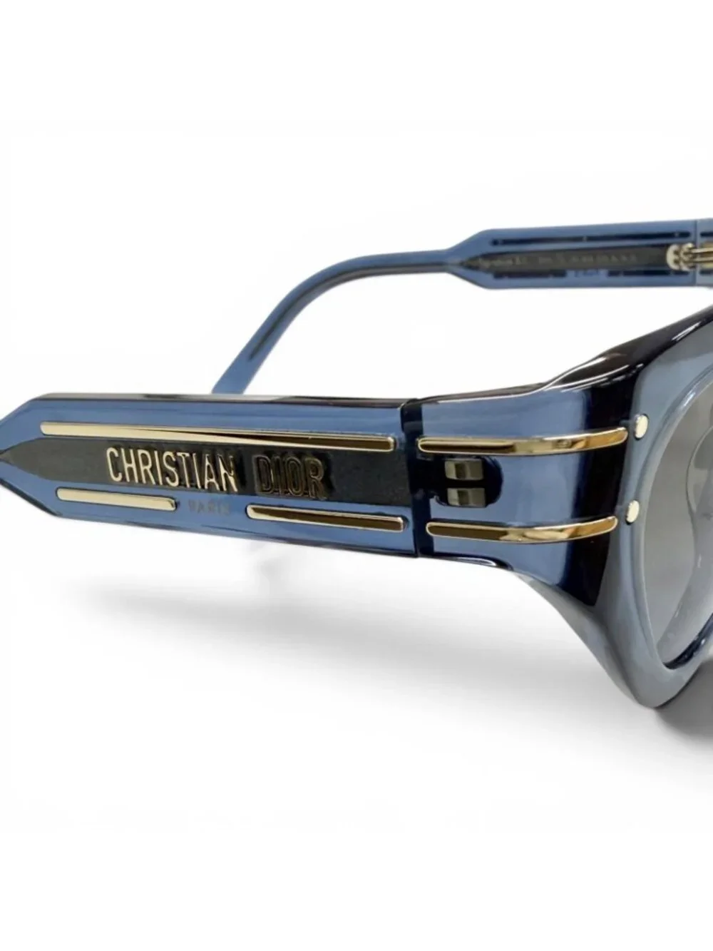 Dior Signature Logo Butterfly Sunglasses Clear Blue Eyewear